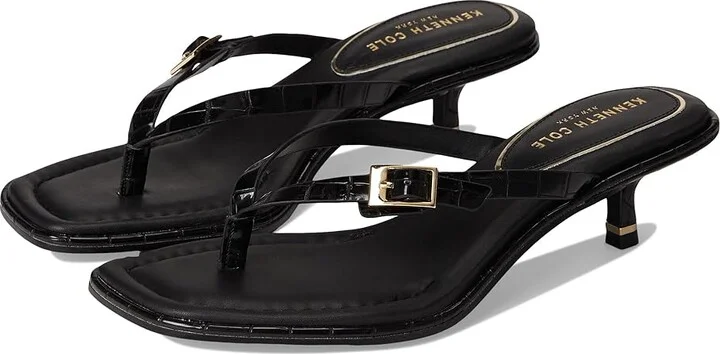 Kenneth Cole New York Gillie Women's Sandals Black Croco : 7 M, Leather/Rubber