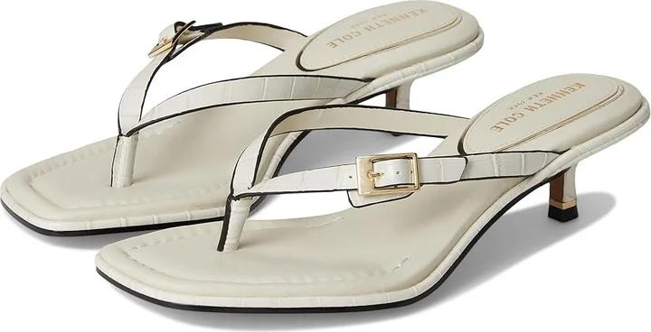 Kenneth Cole New York Gillie Women's Sandals Cream Croco : 5.5 M, Leather/Rubber