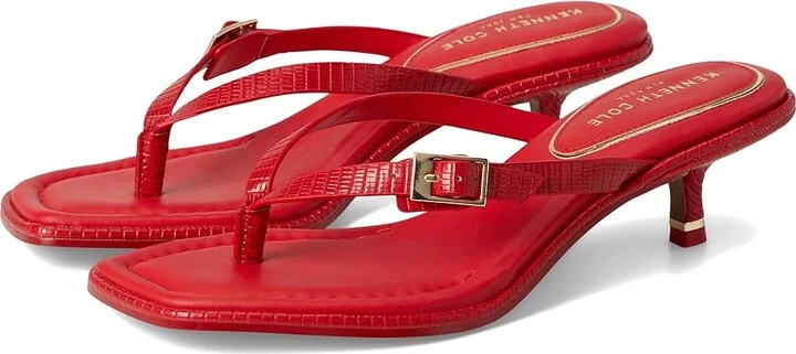 Kenneth Cole New York Gillie Women's Sandals Red Lizard : 5.5 M, Leather/Rubber