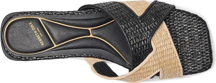 Kenneth Cole New York Issa Women's Wedge Shoes Natural/Black Raffia : 8 M, Leather - Image 2