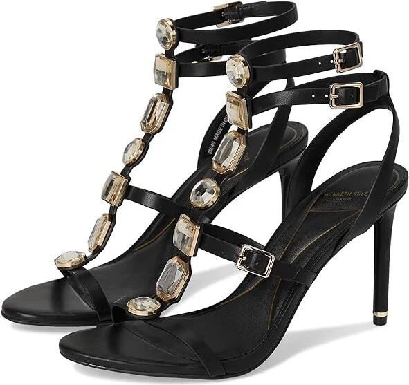 Kenneth Cole New York Lilath Women's Dress Sandals Black : 10 M, Synthetic