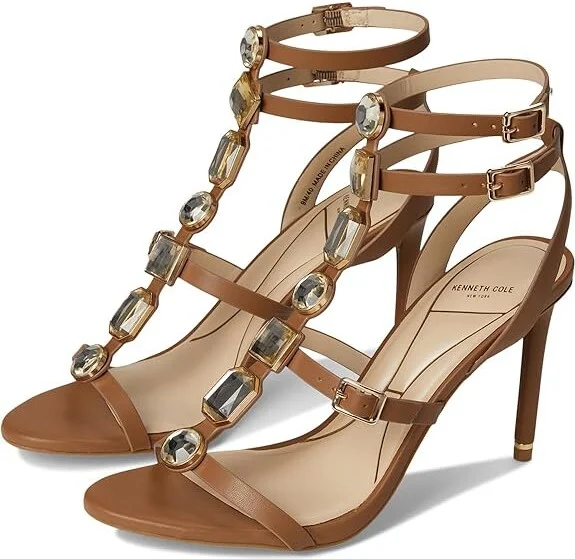 Kenneth Cole New York Lilath Women's Dress Sandals Brown : 9 M, Synthetic