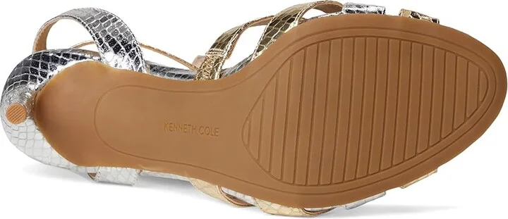 Kenneth Cole New York Liona Women's Sandals Silver/Gold Metallic : 6 M, Faux Leather - Image 3