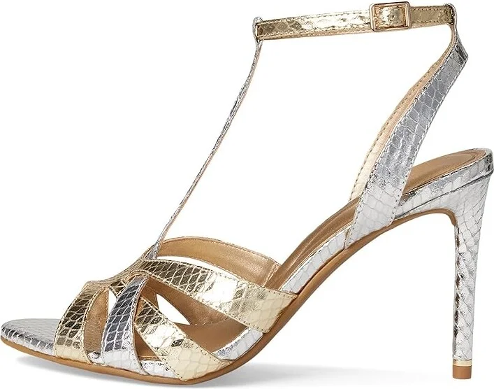 Kenneth Cole New York Liona Women's Sandals Silver/Gold Metallic : 6 M, Faux Leather - Image 6