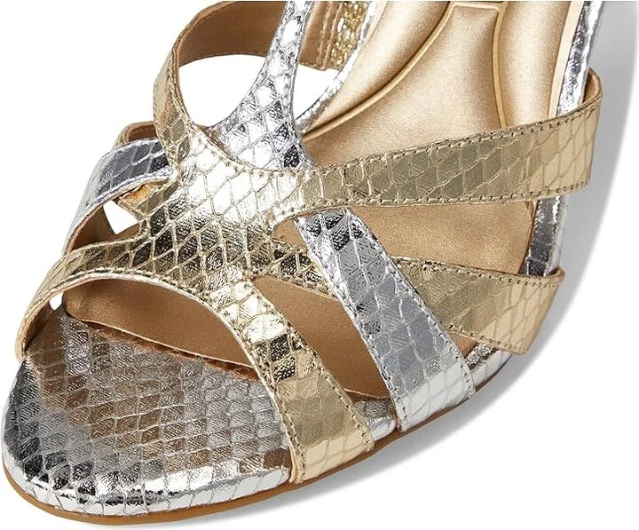 Kenneth Cole New York Liona Women's Sandals Silver/Gold Metallic : 6 M, Faux Leather - Image 7
