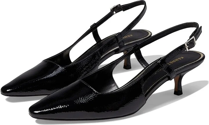 Kenneth Cole New York Martha Women's Shoes Black Crinkle Patent : 5.5 M, Leather