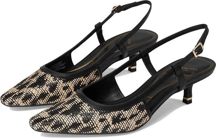 Kenneth Cole New York Martha Women's Shoes Natural/Black Raffia : 5.5 M, Leather