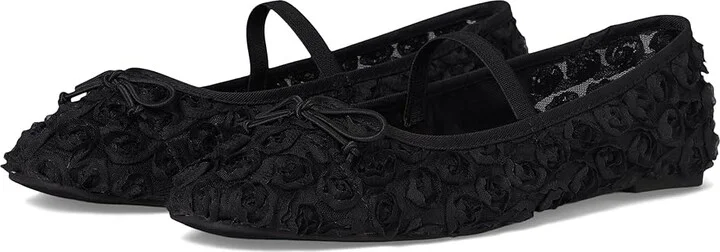 Kenneth Cole New York Myra Mesh Women's Flat Shoes Black Floral Mesh : 9 M, Leather/Mesh/Rubber
