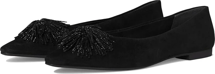 Kenneth Cole New York Natasha Women's Flat Shoes Black Suede : 8.5 M, Leather/Rubber/Suede