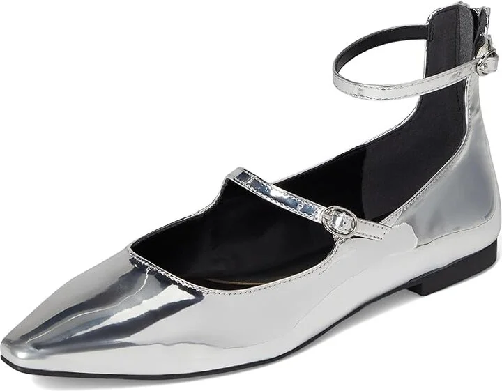Kenneth Cole New York Nolita Women's Flat Shoes Silver : 6 M, Leather/Rubber - Image 5