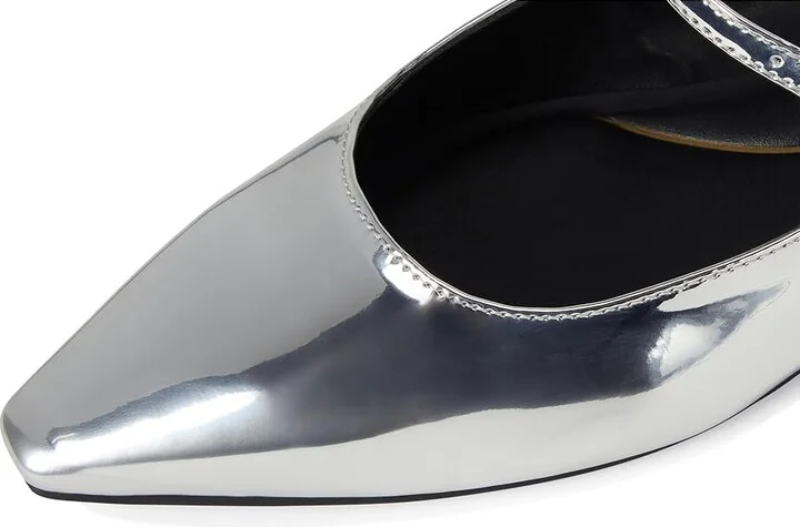 Kenneth Cole New York Nolita Women's Flat Shoes Silver : 6 M, Leather/Rubber - Image 7