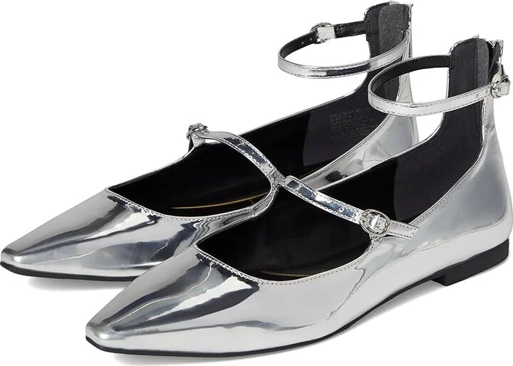 Kenneth Cole New York Nolita Women's Flat Shoes Silver : 6 M, Leather/Rubber