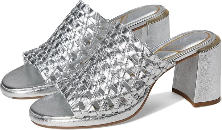 Kenneth Cole New York Solara Women's Wedge Shoes Silver Leather : 7.5 M, Synthetic