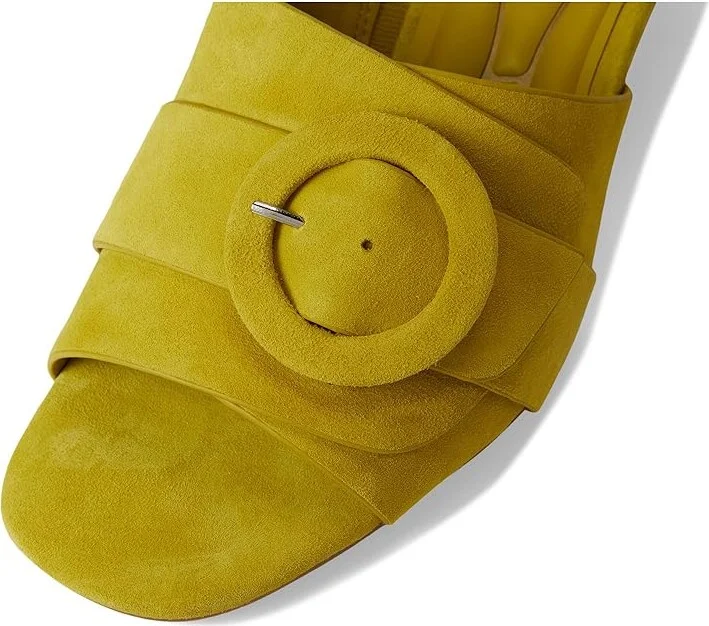 Kenneth Cole New York Valentina Women's Dress Sandals Chartreuse Suede : 6.5 M, Leather - Image 7