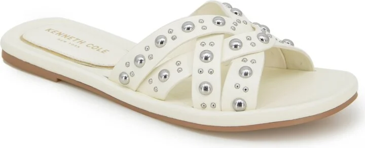 Kenneth Cole New York Women's Jula Stud Slip On Flat Sandals