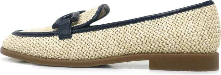 Kenneth Cole New York Women's Linda Bit Raffia Loafers - Natural, Navy - Image 6