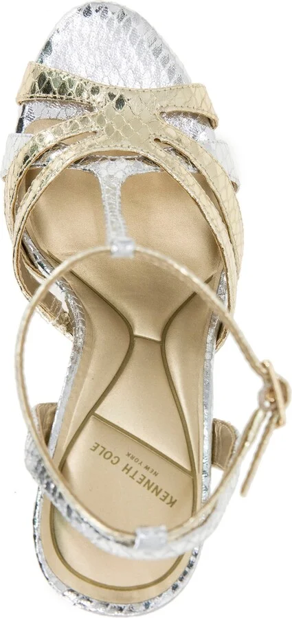 Kenneth Cole New York Women's Liona Almond Toe Dress Sandals - Silver/Gold Metallic - Image 4