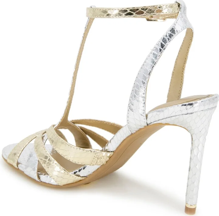 Kenneth Cole New York Women's Liona Almond Toe Dress Sandals - Silver/Gold Metallic - Image 6