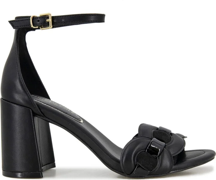 Kenneth Cole New York Women's Luisa Woven Block Heel Sandals - Black- Polyester, Textile - Image 2