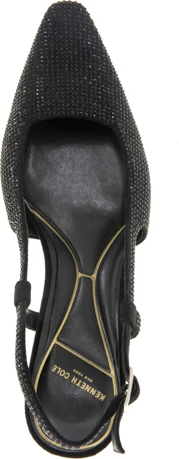 Kenneth Cole New York Women's Martha Crystals Kitten Heel Sling Back Pumps - Black/Black - Image 4