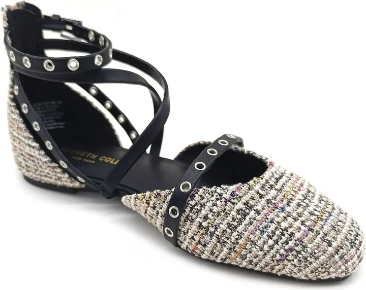 Kenneth Cole New York Women's Mason Strappy Flats - Black/Tan