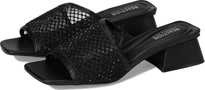 Kenneth Cole Reaction Buenita Women's Wedge Shoes Black/Black Mesh : 6 M, Leather/Rubber