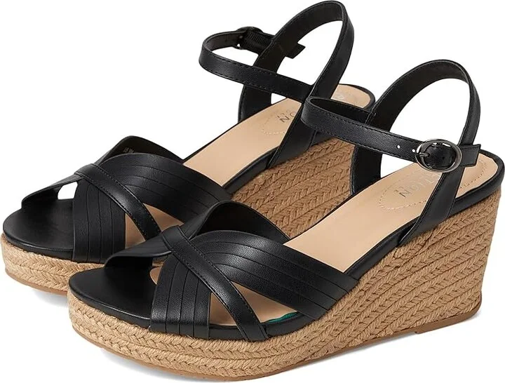 Kenneth Cole Reaction Comi Women's Wedge Shoes Black : 9 M, Leather/Rubber