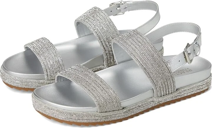 Kenneth Cole Reaction Debra Women's Wedge Shoes Silver/Crystal : 7.5 M, Leather/Rubber