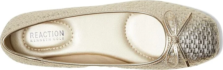 Kenneth Cole Reaction Elstree Women's Flat Shoes Gold Woven : 6 M, Leather - Image 2