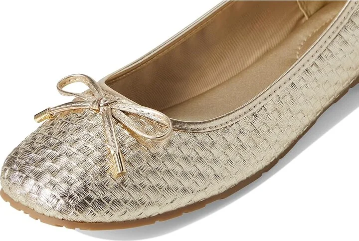 Kenneth Cole Reaction Elstree Women's Flat Shoes Gold Woven : 6 M, Leather - Image 7