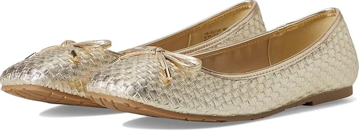 Kenneth Cole Reaction Elstree Women's Flat Shoes Gold Woven : 6 M, Leather