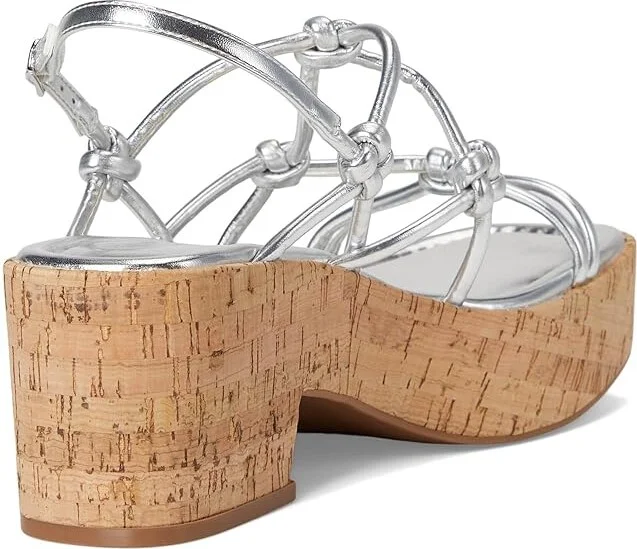 Kenneth Cole Reaction Essa Knots Women's Wedge Shoes Silver Metallic : 7 M, Leather - Image 4