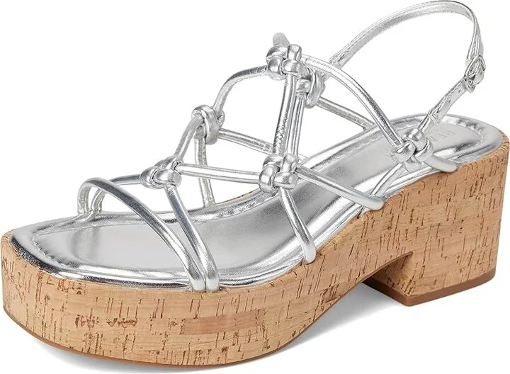Kenneth Cole Reaction Essa Knots Women's Wedge Shoes Silver Metallic : 7 M, Leather - Image 5