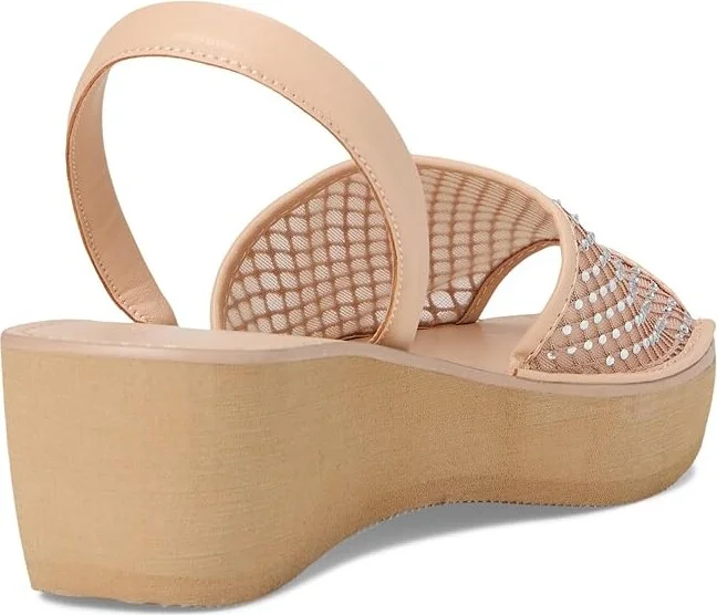 Kenneth Cole Reaction Fine Glass Mesh Women's Wedge Shoes Almond Crystal Mesh : 9 M, Leather - Image 4