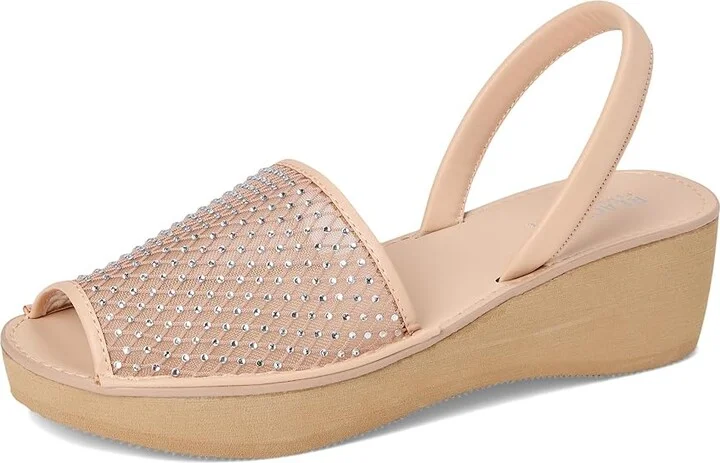 Kenneth Cole Reaction Fine Glass Mesh Women's Wedge Shoes Almond Crystal Mesh : 9 M, Leather - Image 5