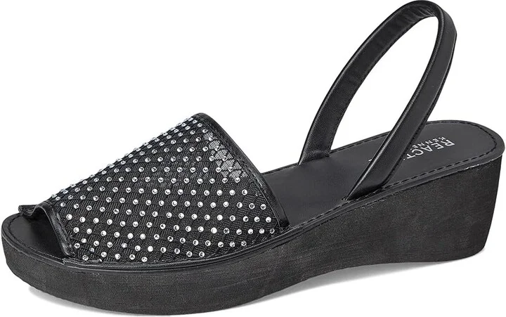 Kenneth Cole Reaction Fine Glass Mesh Women's Wedge Shoes Black Crystal Mesh : 9 M, Leather - Image 5