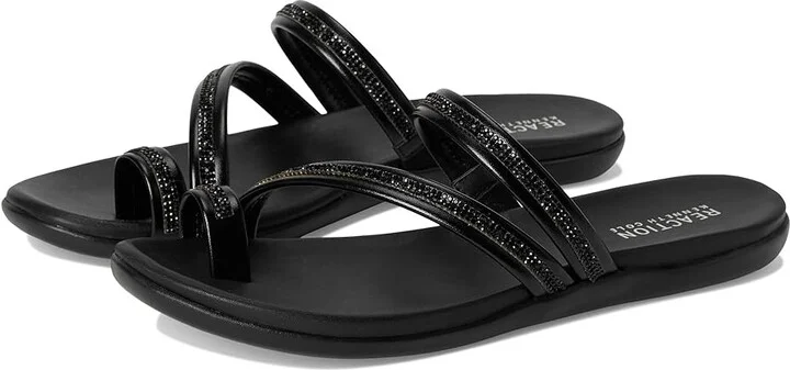 Kenneth Cole Reaction Gia Women's Sandals Black : 6 M, Faux Leather