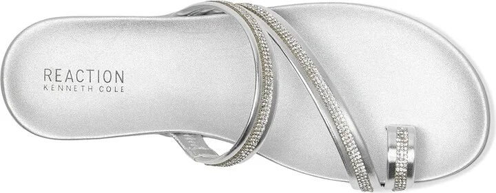 Kenneth Cole Reaction Gia Women's Sandals Silver Metallic : 6.5 M, Faux Leather - Image 2