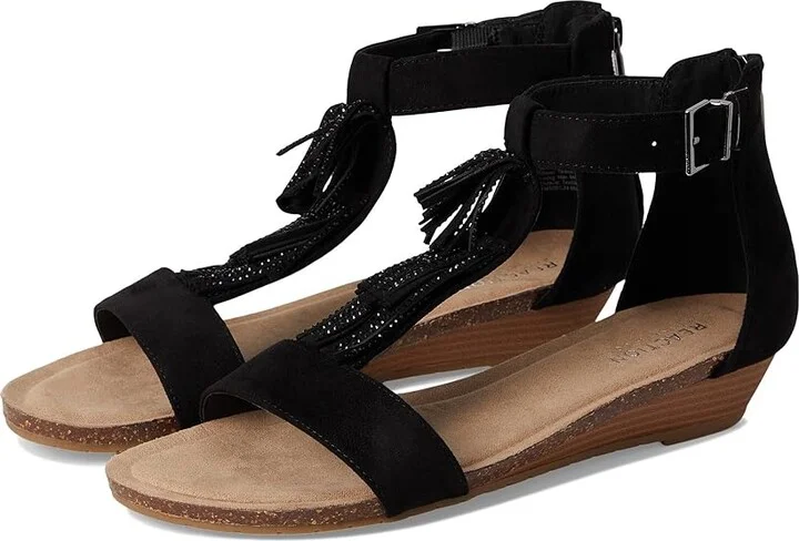Kenneth Cole Reaction Glytoni Women's Wedge Shoes Black Micro : 6 M, Suede