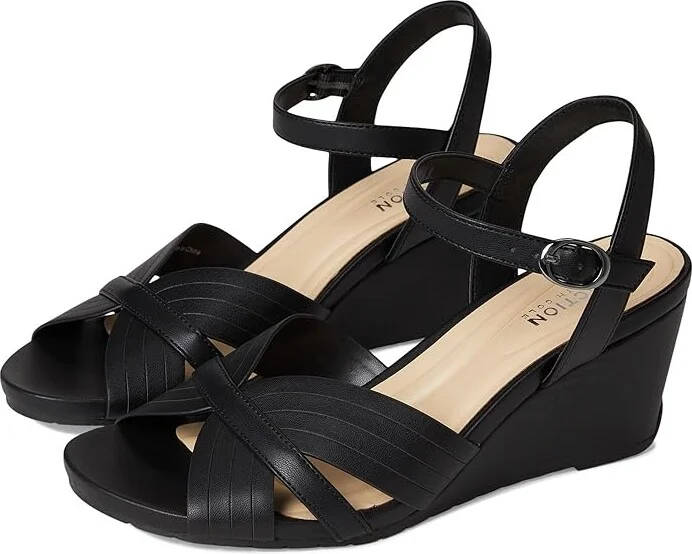 Kenneth Cole Reaction Gomi Women's Wedge Shoes Black : 10 M, Faux Leather