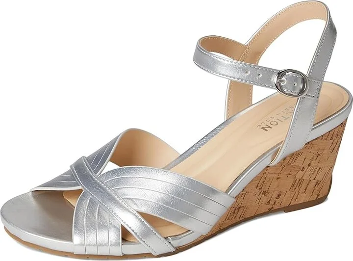 Kenneth Cole Reaction Gomi Women's Wedge Shoes Silver : 8 M, Faux Leather - Image 5