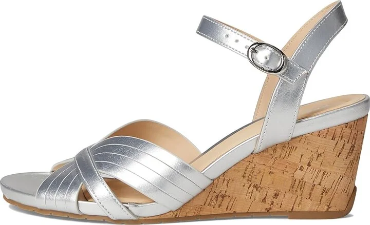 Kenneth Cole Reaction Gomi Women's Wedge Shoes Silver : 8 M, Faux Leather - Image 6