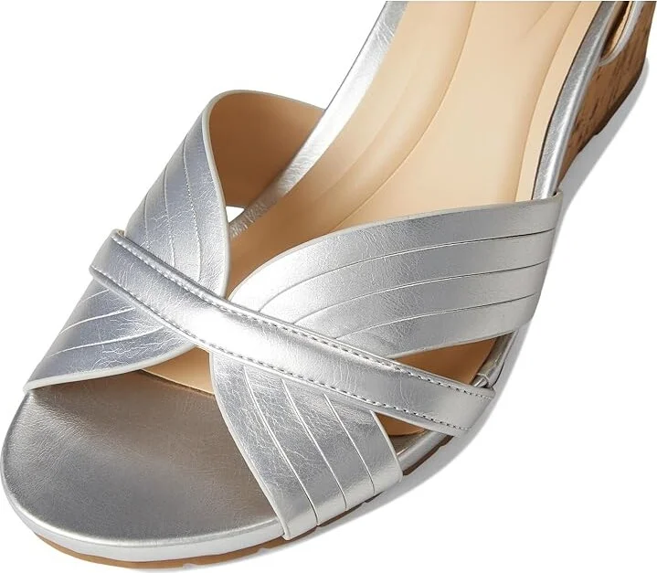 Kenneth Cole Reaction Gomi Women's Wedge Shoes Silver : 8 M, Faux Leather - Image 7