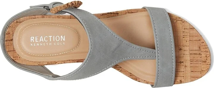 Kenneth Cole Reaction Great Buckle Women's Wedge Shoes Aqua Grey : 8 M, Suede - Image 2