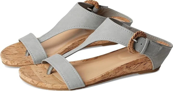 Kenneth Cole Reaction Great Buckle Women's Wedge Shoes Aqua Grey : 8 M, Suede
