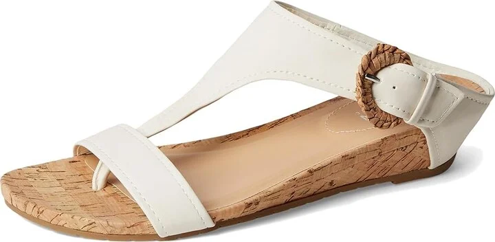 Kenneth Cole Reaction Great Buckle Women's Wedge Shoes Cream : 8.5 M, Suede - Image 5