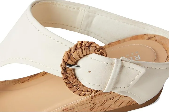 Kenneth Cole Reaction Great Buckle Women's Wedge Shoes Cream : 8.5 M, Suede - Image 7