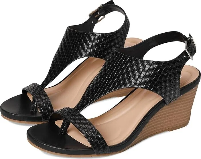 Kenneth Cole Reaction Greatly Thong Women's Shoes Black Woven : 6.5 M, Synthetic