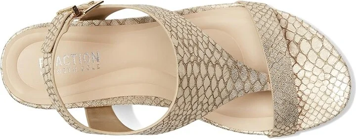 Kenneth Cole Reaction Greatly Thong Women's Shoes Soft Gold Snake : 9 M, Synthetic - Image 2