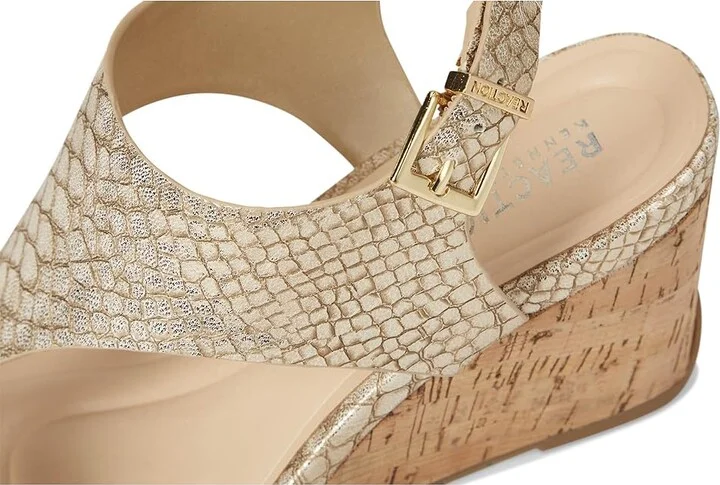 Kenneth Cole Reaction Greatly Thong Women's Shoes Soft Gold Snake : 9 M, Synthetic - Image 7